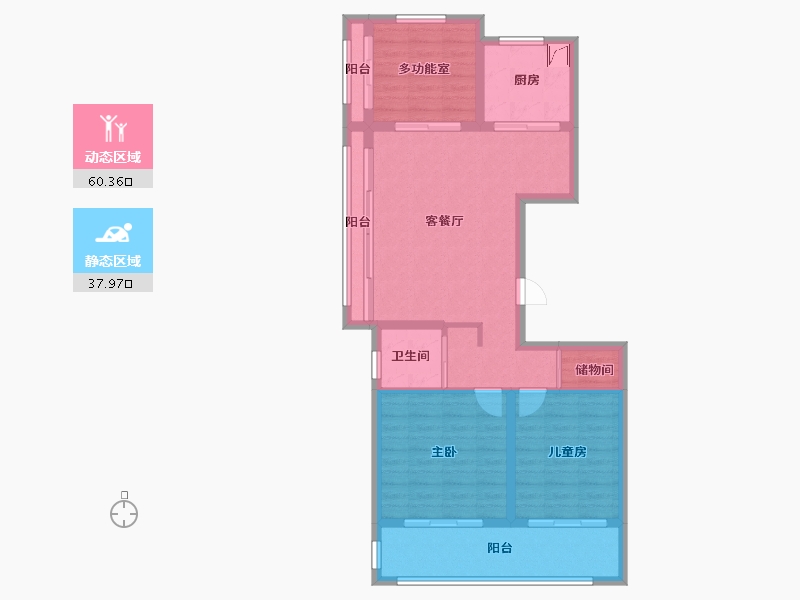 江苏省-南京市-万科中山都会揽境-88.00-户型库-动静分区