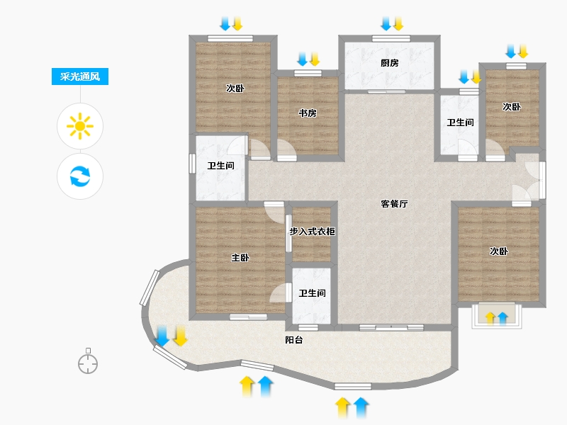 山西省-运城市-外滩玺园-170.00-户型库-采光通风