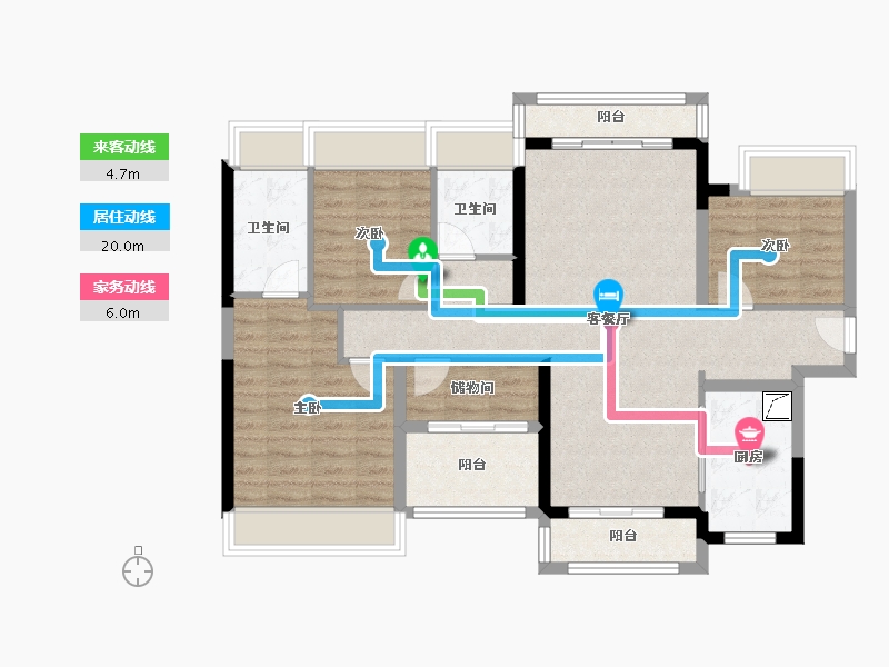 广东省-广州市-时代龙湖天著-96.01-户型库-动静线