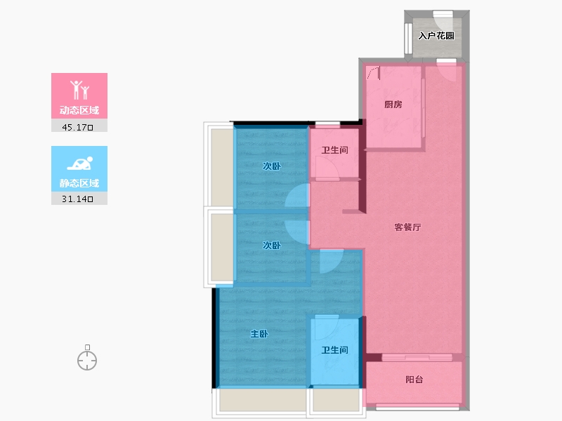 广东省-广州市-五矿招商江天际-70.40-户型库-动静分区