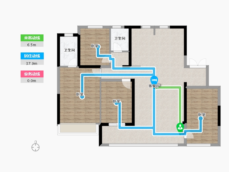 山东省-济南市-济南龙湖天越-124.00-户型库-动静线