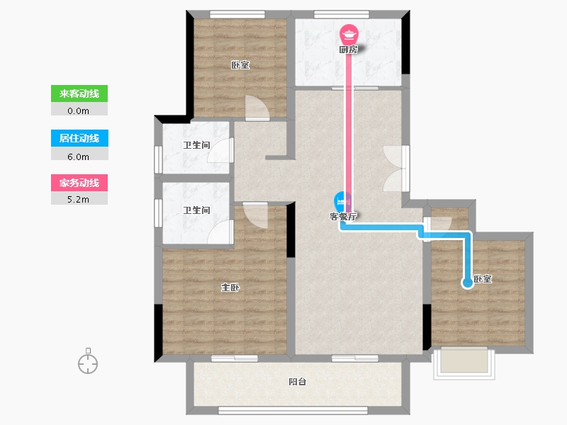 河南省-濮阳市-冶都·玖號院（一期）-100.84-户型库-动静线