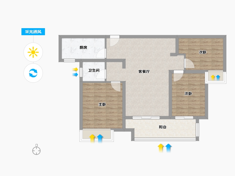 江苏省-徐州市-绿地运河小镇-78.40-户型库-采光通风