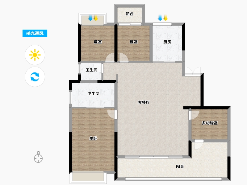 湖南省-长沙市-绿城招商·桂语雲峯-143.78-户型库-采光通风