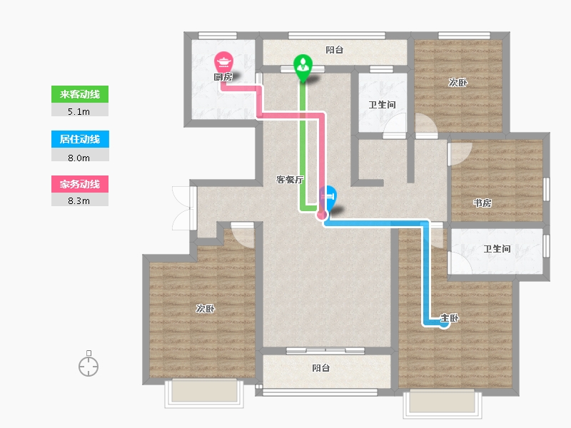 山东省-滨州市-莲池水岸·怡馨苑-137.00-户型库-动静线