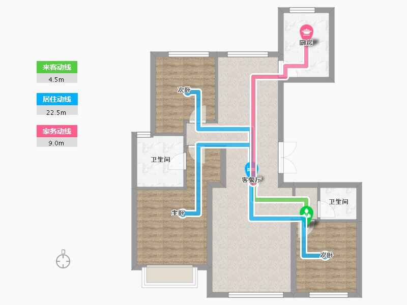 河北省-秦皇岛市-中冶德贤华府-88.37-户型库-动静线