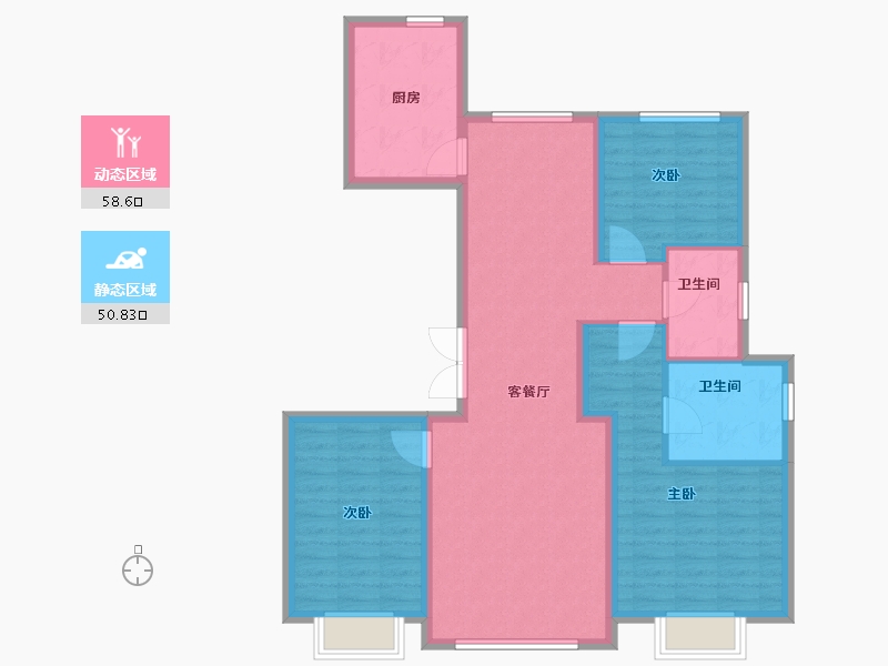 河北省-秦皇岛市-中冶德贤华府-98.40-户型库-动静分区