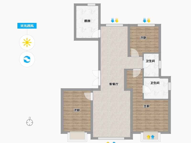 河北省-秦皇岛市-中冶德贤华府-98.40-户型库-采光通风