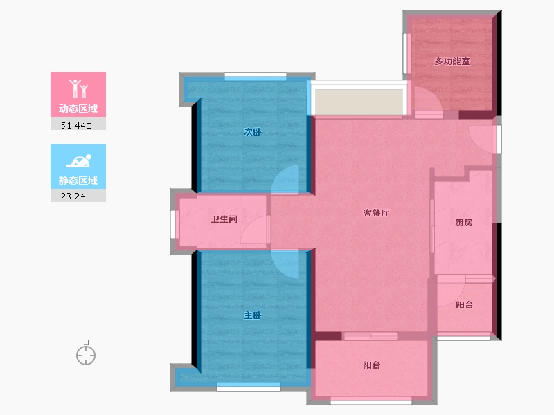 广东省-湛江市-荣基尚学花园-65.98-户型库-动静分区