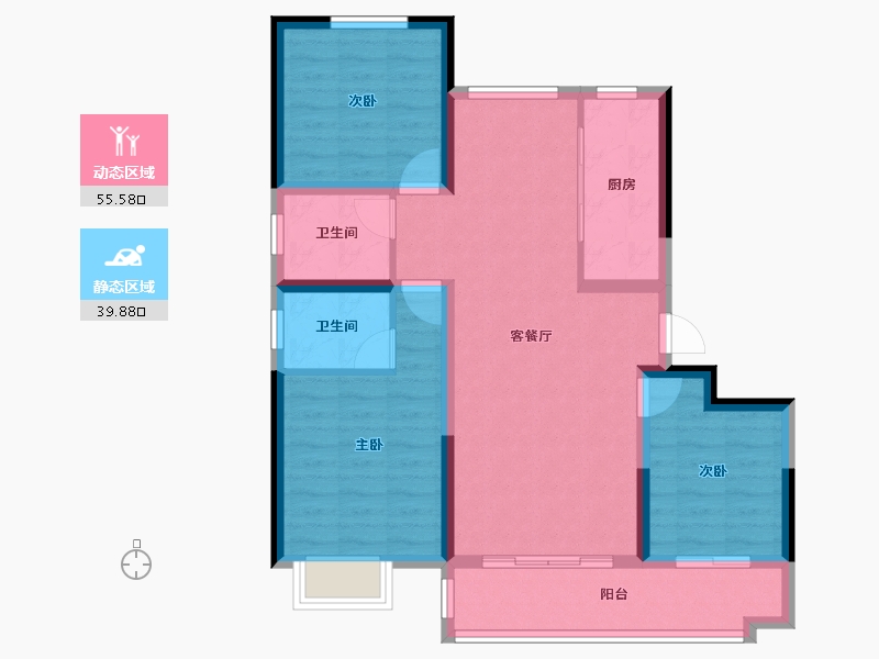 山东省-聊城市-世家·学府里-85.04-户型库-动静分区