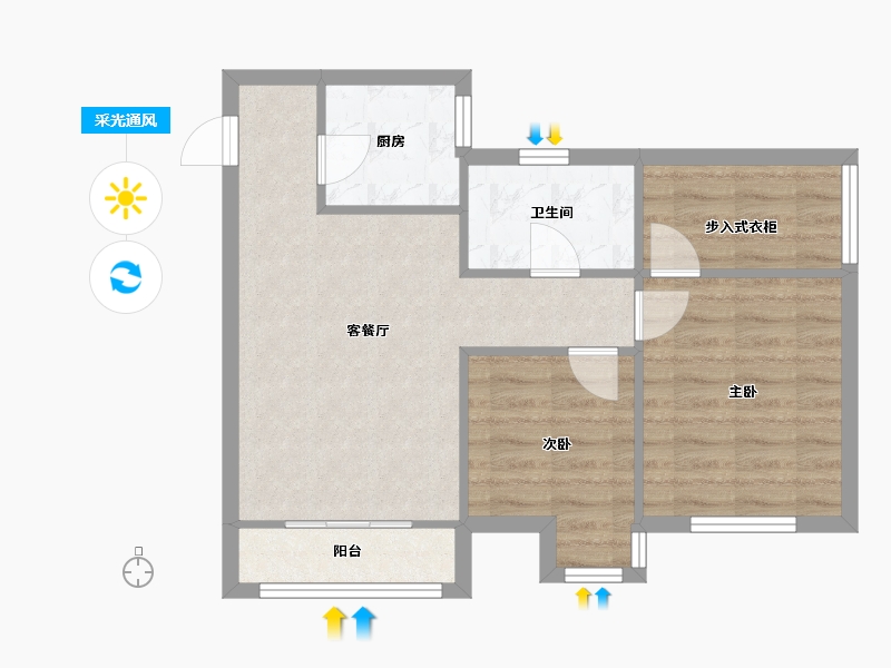 四川省-成都市-橡树湾-58.30-户型库-采光通风