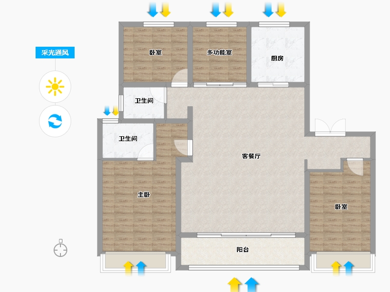 山东省-菏泽市-佳和桃李春风-129.00-户型库-采光通风