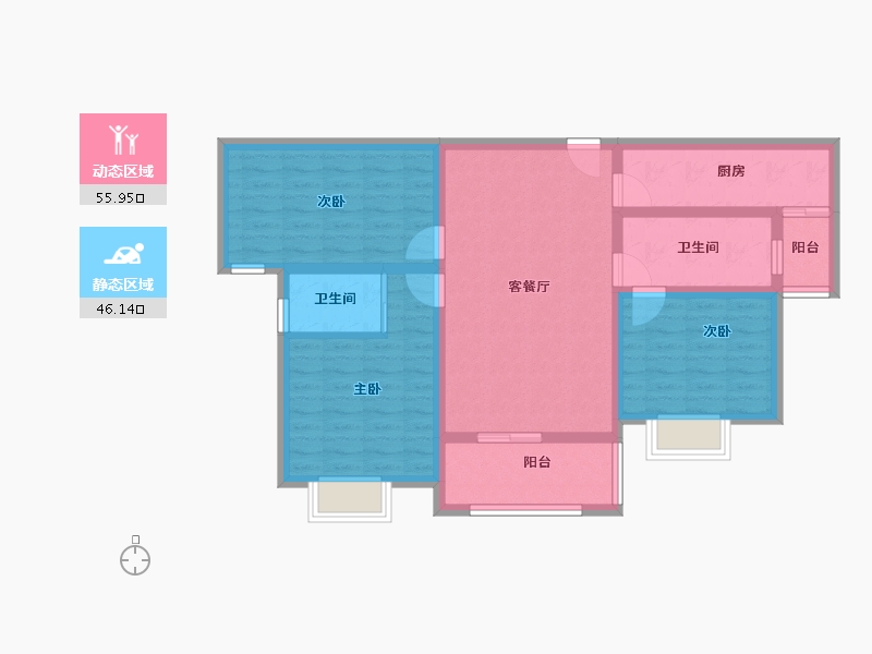 河南省-漯河市-坤恒·金色年华-90.40-户型库-动静分区