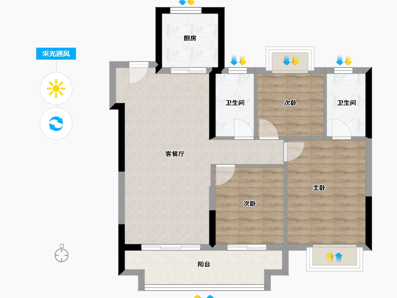 福建省-南平市-建发·叁里云庐-81.67-户型库-采光通风