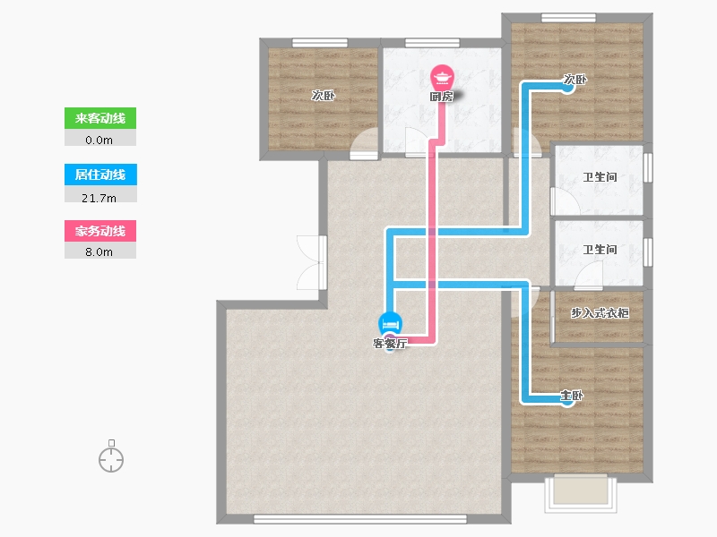 河北省-秦皇岛市-中冶德贤华府-126.06-户型库-动静线