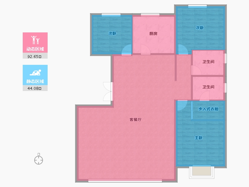 河北省-秦皇岛市-中冶德贤华府-126.06-户型库-动静分区