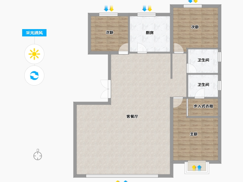 河北省-秦皇岛市-中冶德贤华府-126.06-户型库-采光通风