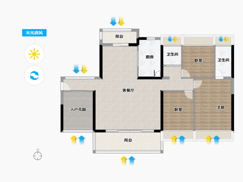 广东省-韶关市-碧桂园太阳城-130.01-户型库-采光通风