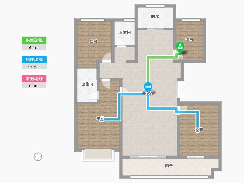 山东省-滨州市-莲池水岸·怡馨苑-132.81-户型库-动静线