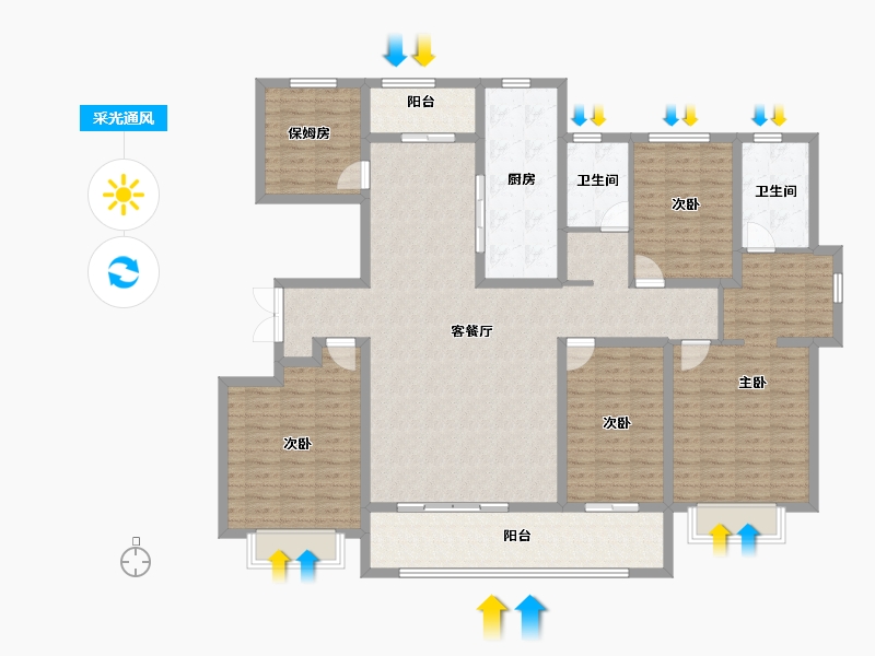 山东省-滨州市-莲池水岸·怡馨苑-160.70-户型库-采光通风