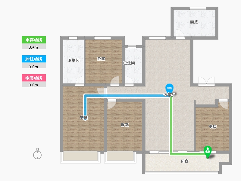 山东省-菏泽市-佳和桃李春风-134.30-户型库-动静线