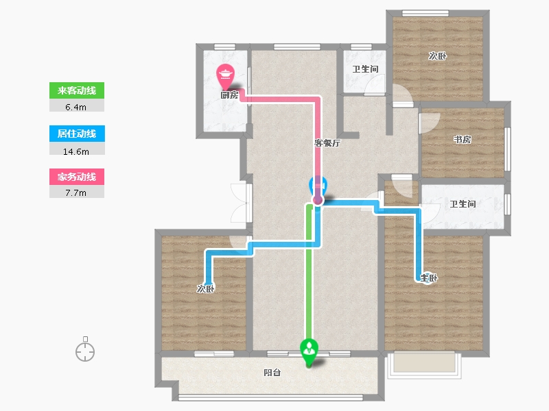 山东省-滨州市-莲池水岸·怡馨苑-140.32-户型库-动静线