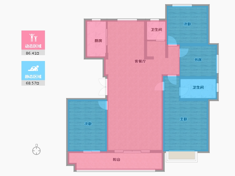 山东省-滨州市-莲池水岸·怡馨苑-140.32-户型库-动静分区