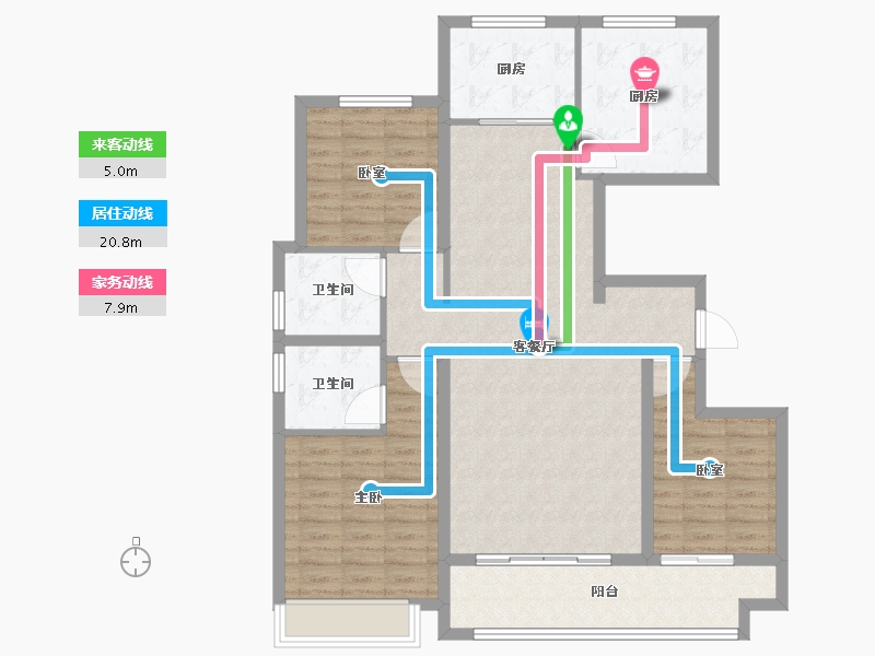 山东省-菏泽市-佳和桃李春风-112.80-户型库-动静线