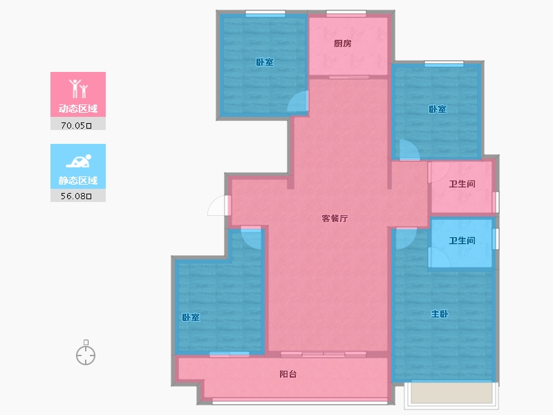 山东省-菏泽市-佳和桃李春风-113.60-户型库-动静分区