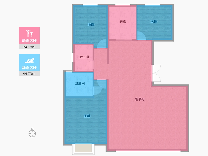 河北省-秦皇岛市-中冶德贤华府-109.10-户型库-动静分区