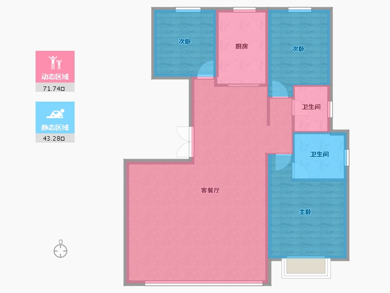 河北省-秦皇岛市-中冶德贤华府-104.92-户型库-动静分区