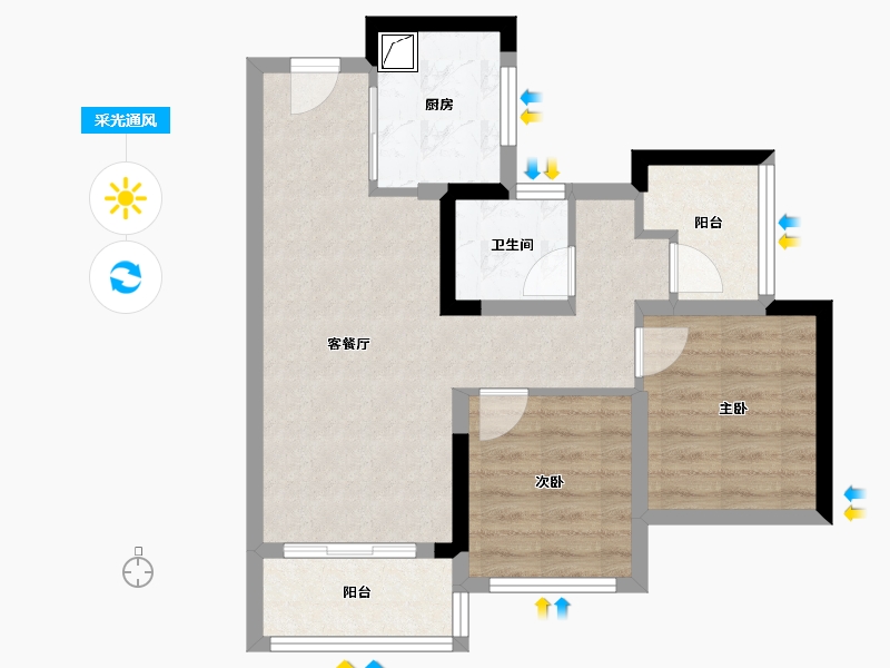 广东省-广州市-远洋天成-57.60-户型库-采光通风