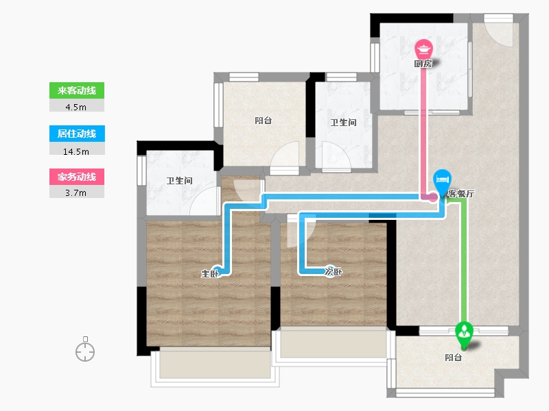 广东省-广州市-路劲·星棠-70.41-户型库-动静线