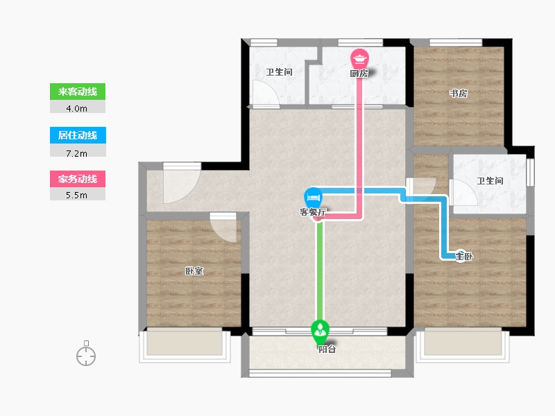 天津-天津市-恒基旭辉都会江来-86.40-户型库-动静线