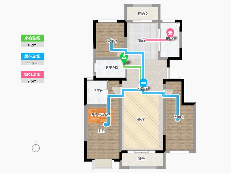 西藏自治区-拉萨市-泰林黄河馨苑二期-121.19-户型库-动静线