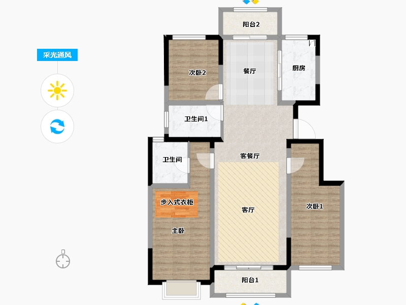 西藏自治区-拉萨市-泰林黄河馨苑二期-121.19-户型库-采光通风