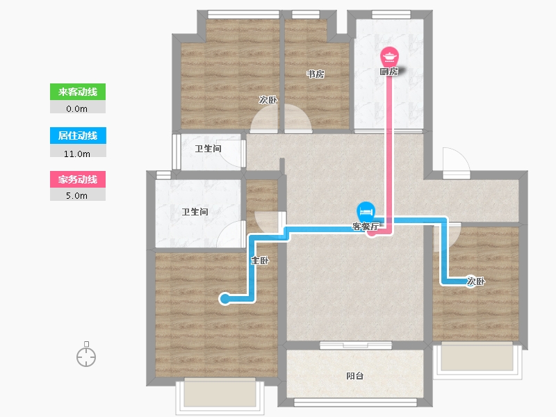 上海-上海市-万科翡翠公园-84.64-户型库-动静线