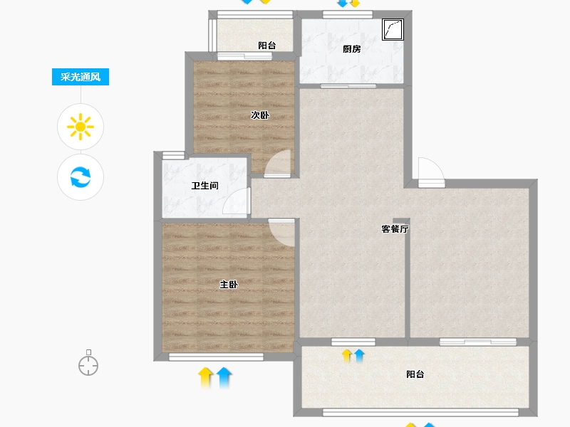 湖北省-黄冈市-城投玲珑家园-91.06-户型库-采光通风