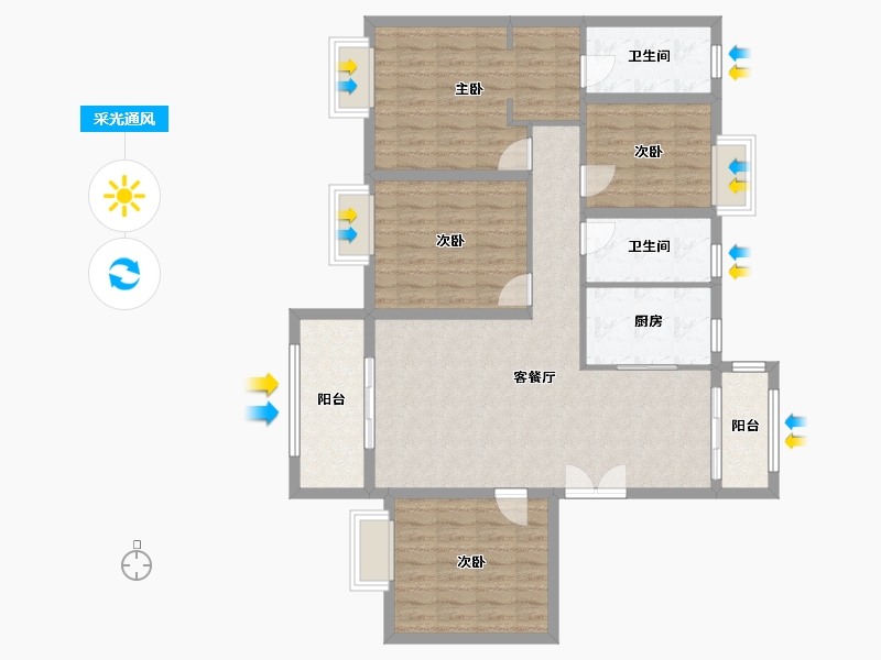 江西省-吉安市-滨江·翡翠学府-112.29-户型库-采光通风