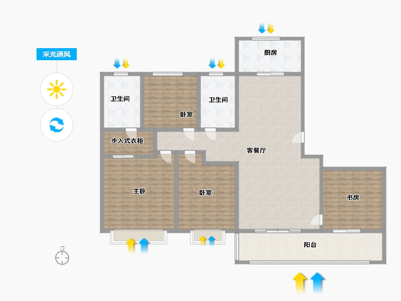 广东省-梅州市-翡翠东方-200.00-户型库-采光通风