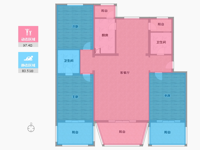 北京-北京市-龙城花园-W区-150.00-户型库-动静分区