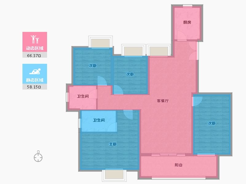 江西省-吉安市-滨江·翡翠学府-112.00-户型库-动静分区