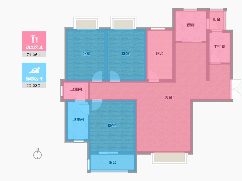 河南省-洛阳市-鼎盛国际-112.63-户型库-动静分区