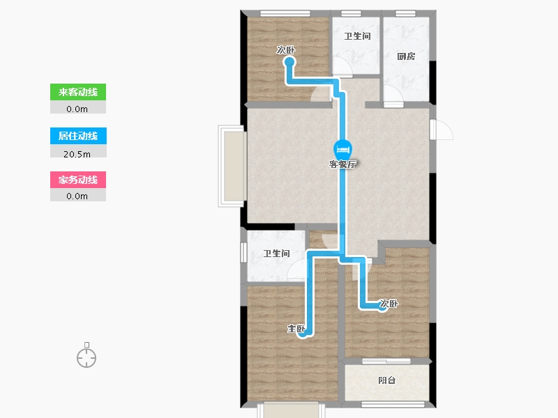 山东省-聊城市-昌利·幸福里-95.20-户型库-动静线