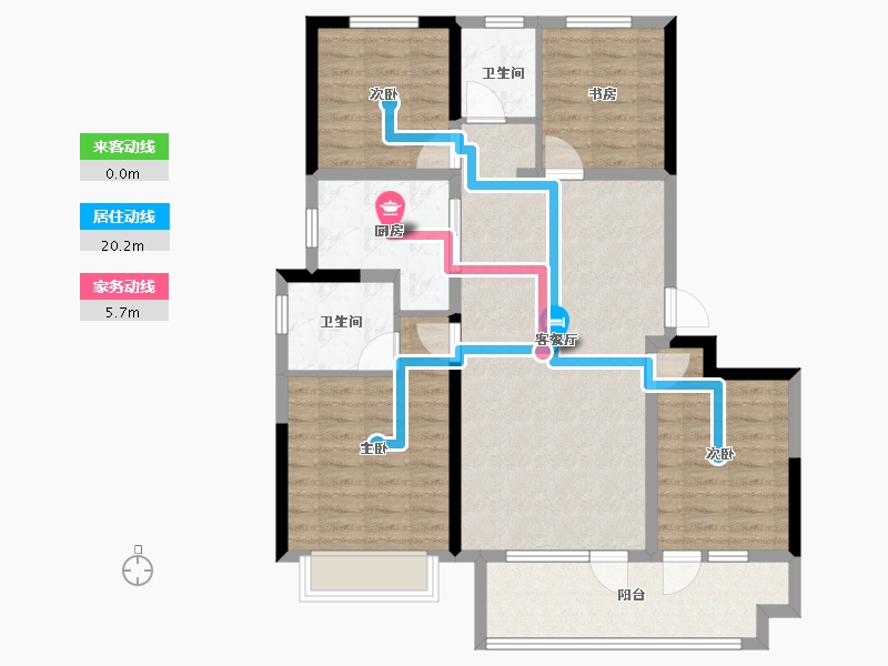 山东省-聊城市-星光·桃李天阅-100.80-户型库-动静线