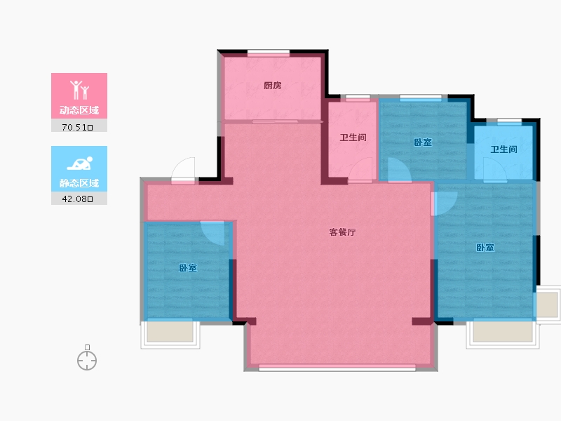 山东省-济南市-悦城壹品-102.40-户型库-动静分区