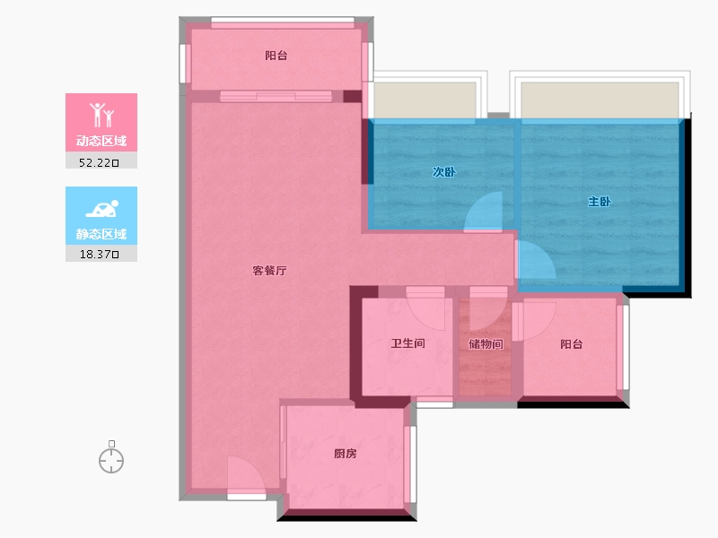 广东省-广州市-中建弘阳德信·湾璟壹号-62.41-户型库-动静分区