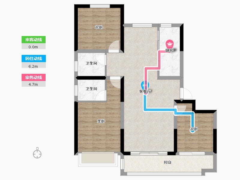 山东省-聊城市-世家·学府里-85.52-户型库-动静线