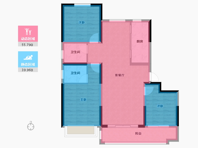 山东省-聊城市-世家·学府里-85.52-户型库-动静分区