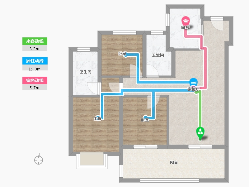 安徽省-合肥市-国贸璟原-80.00-户型库-动静线